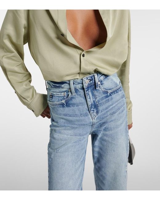 Jeans A Gamba Larga New Alexxis A Vita Alta di AG Jeans in Blue