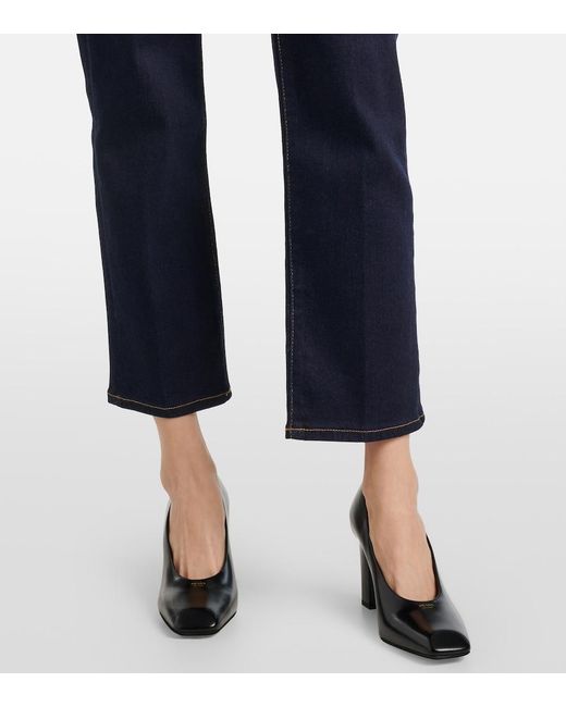 FRAME Blue Le Sleek High-Rise Straight Jeans
