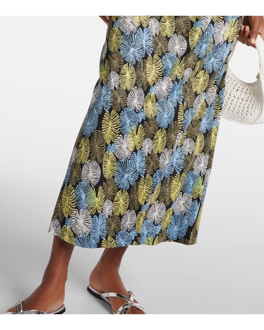 Diane von Furstenberg Green Saavya Printed Jersey Maxi Dress