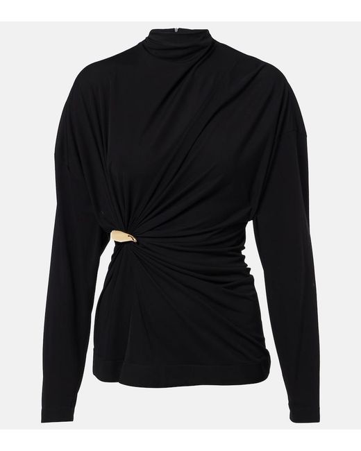 Bottega Veneta Black Draped Top