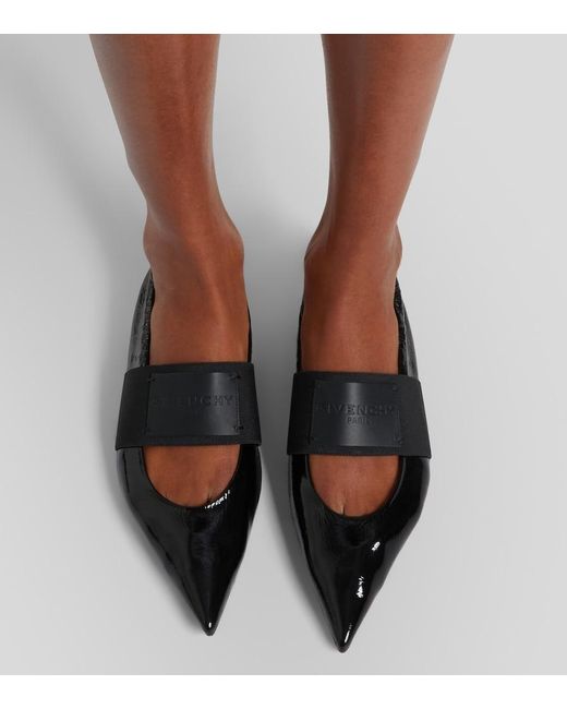 Givenchy Black Crush Leather Ballet Flats