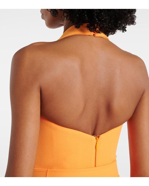 Rebecca Vallance Metallic Maxikleid Aus Crepe