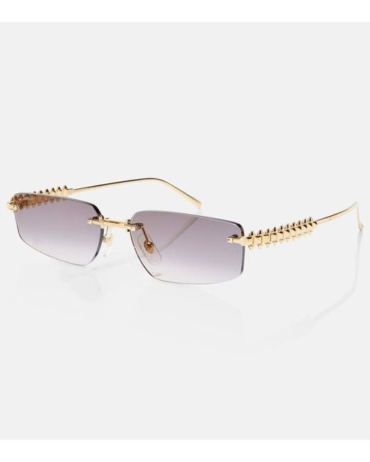 Cartier Metallic Clash De Cartier Rectangular Sunglasses