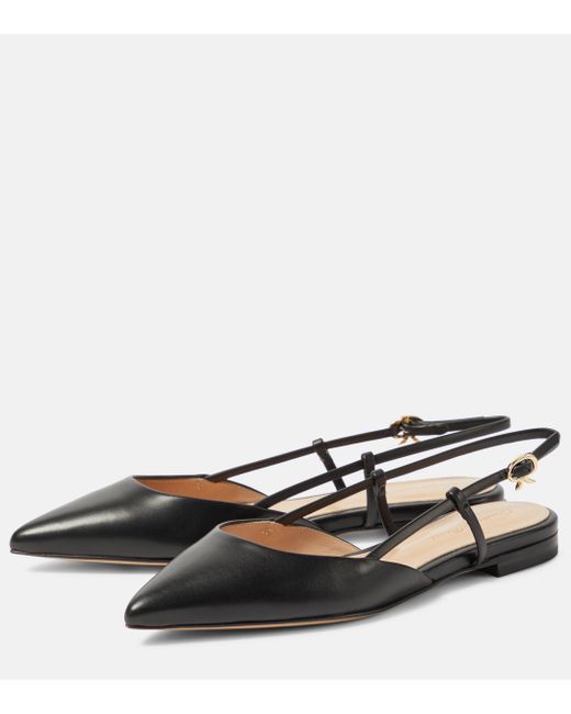 Gianvito Rossi Brown Ascent 05 Leather Slingback Flats