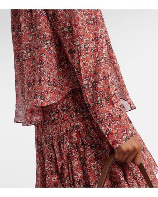 Isabel Marant Pink Neolin Printed Crepe Blouse