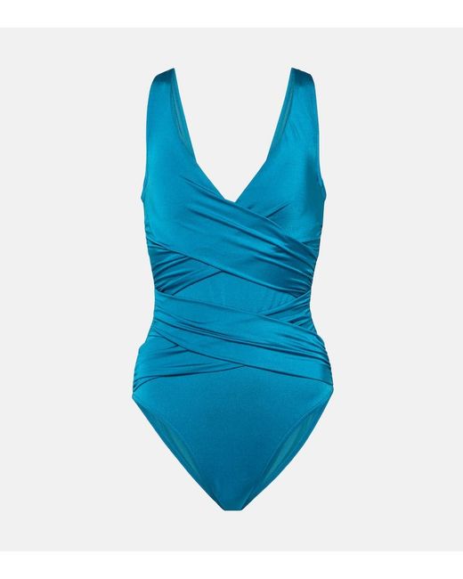 Karla Colletto Blue Twisted Swimsuit