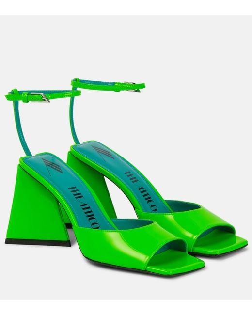 The Attico Green Piper 85 Patent Leather Sandals