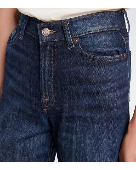 7 For All Mankind Blue Lotta Wide-Leg Jeans
