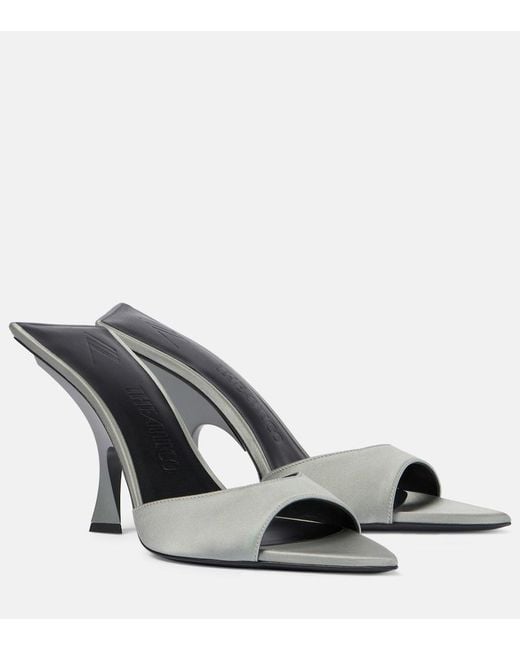 The Attico Metallic Ester 95 Satin Mules
