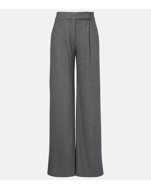 Veronica Beard Gray Mid-Rise Wide-Leg Pants