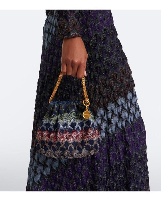 Missoni Blue Mini Lame Top-Handle Bag