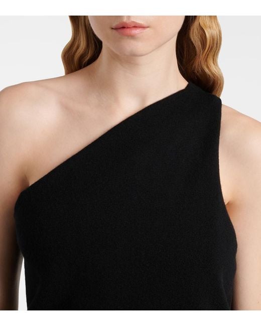 Rohe Black One-Shoulder-Top Aus Einem Wollgemisch
