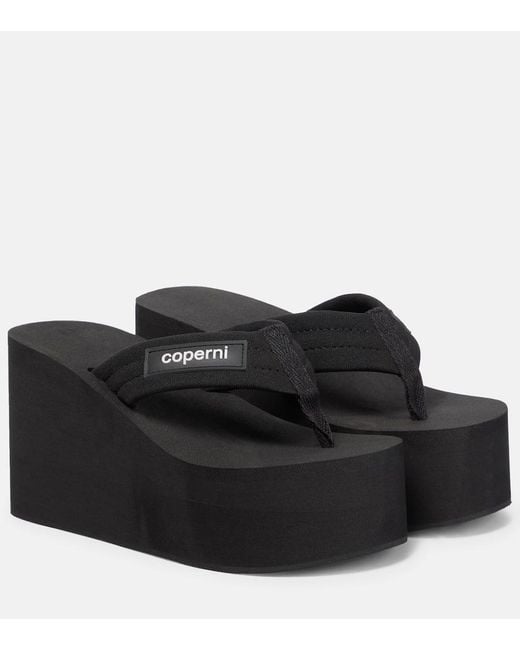 Coperni Black Platform Thong Sandals