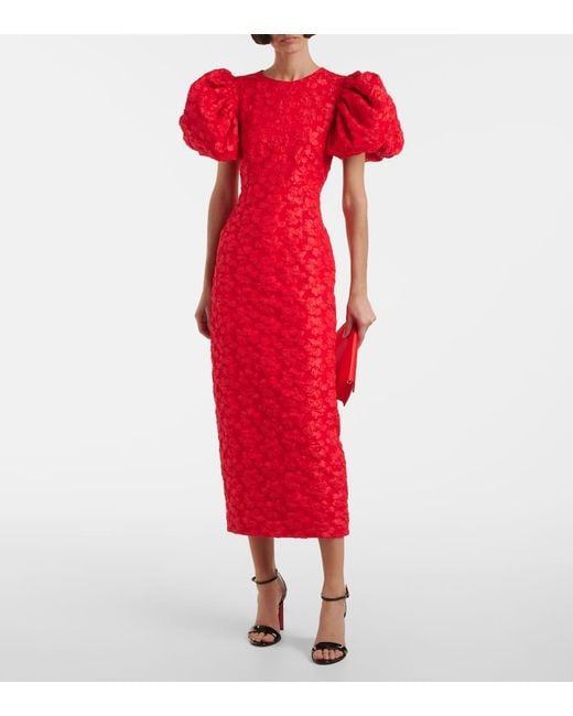 ROTATE BIRGER CHRISTENSEN Red Midikleid Aus Jacquard