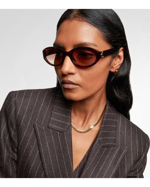 Occhiali Da Sole Ovali Signature C di Cartier in Brown