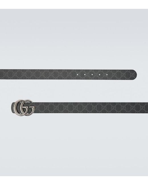 Gucci Black Gg Marmont Reversible Leather Belt for men