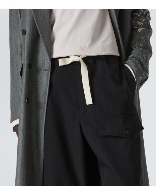Pantalones Deportivos De Lana Dries Van Noten de hombre de color Black