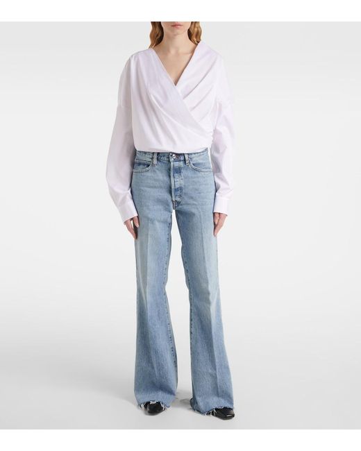 FRAME Blue The Lax High-Rise Flared Jeans