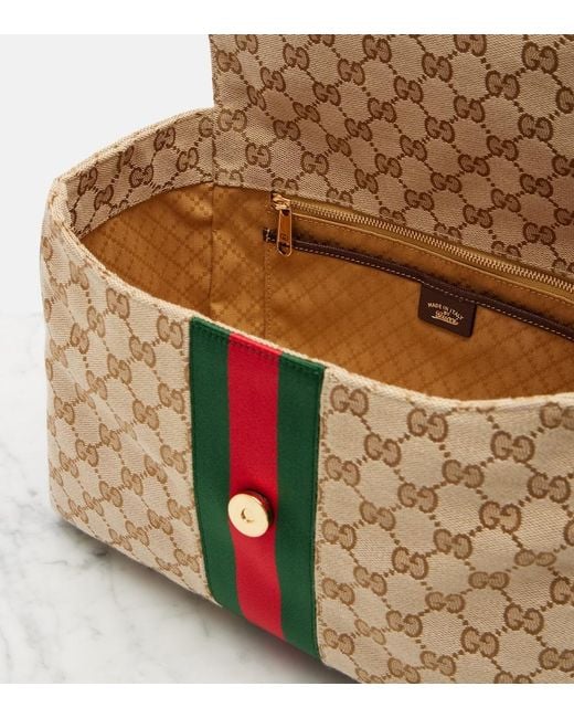 Gucci Brown Paparazzo Gg Canvas Medium Top-Handle Bag