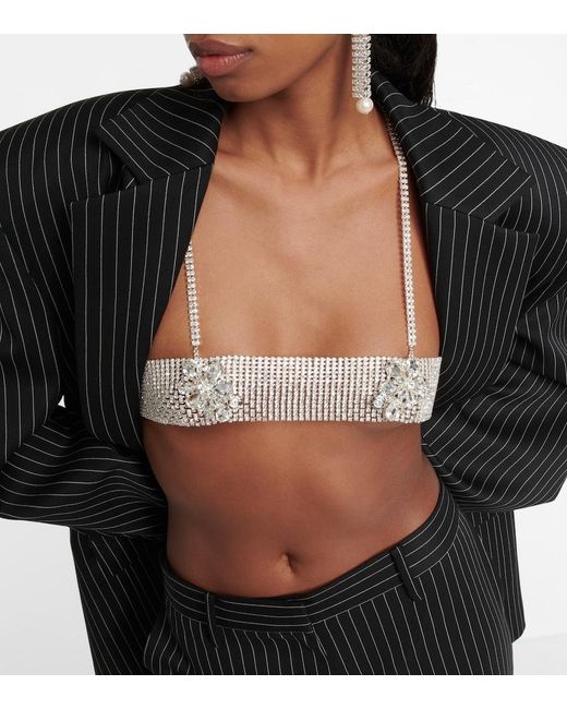 Magda Butrym Natural Bandeau Crystal Jewelry Top