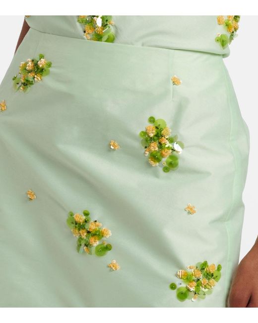 ShuShu/Tong Green Sequined Midi Skirt