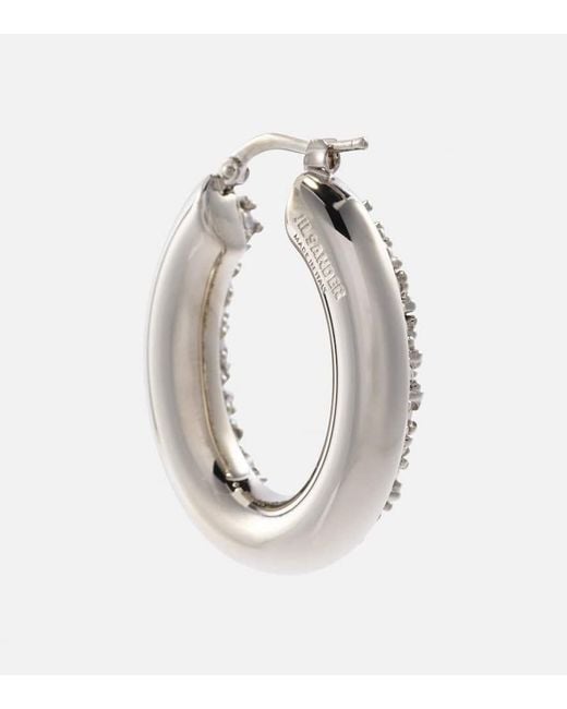 Jil Sander Metallic Embellished Drop Earrings