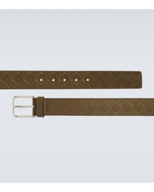 Bottega Veneta Brown Intrecciato Leather Belt for men