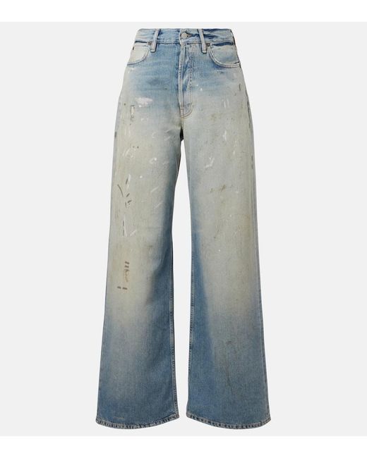 Jeans A Gamba Larga E Vita Media di Acne in Blue