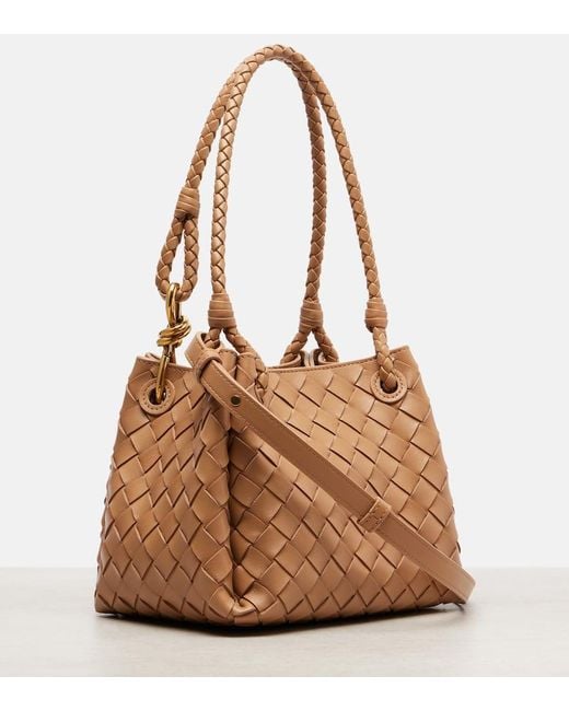 Bottega Veneta Natural Parachute Small Intrecciato Leather Tote Bag
