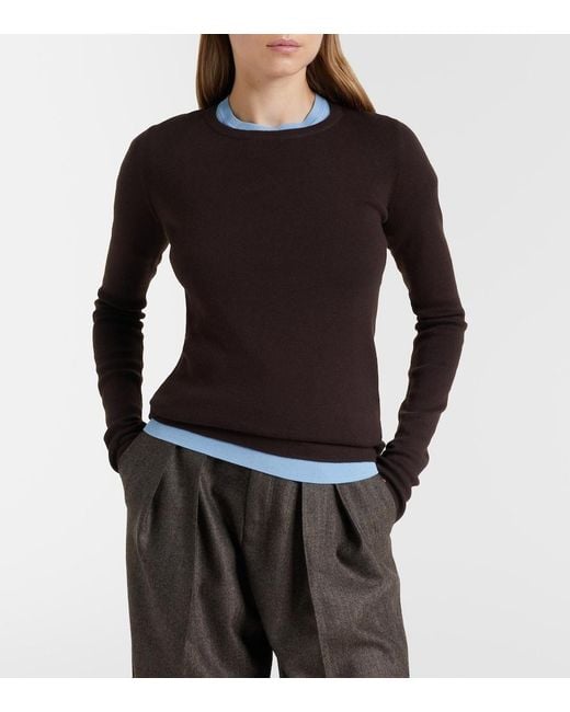 Extreme Cashmere Brown N°392 Eel Cotton And Cashmere Top