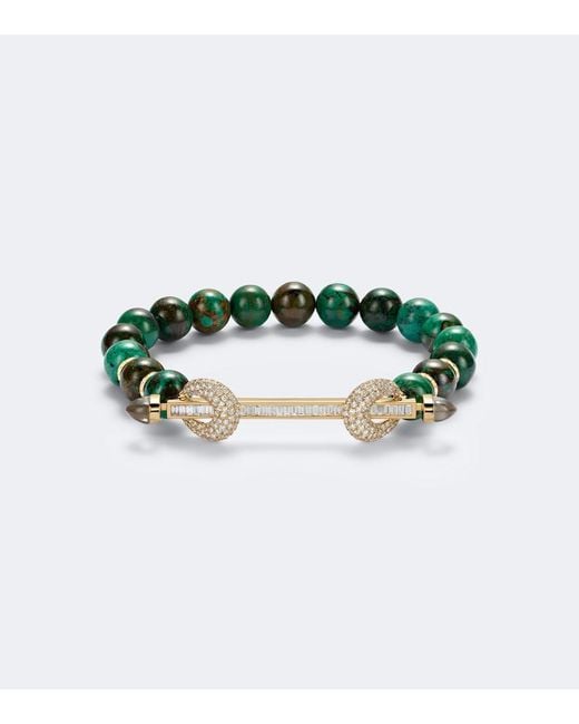 ANANYA Green Chakra 18Kt Beaded Bracelet With Gemstones
