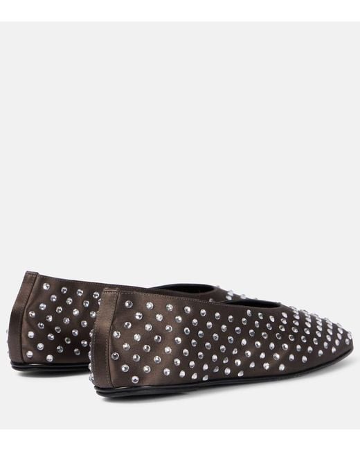 Magda Butrym Black Ballerinas Aus Satin Mit Kristallen