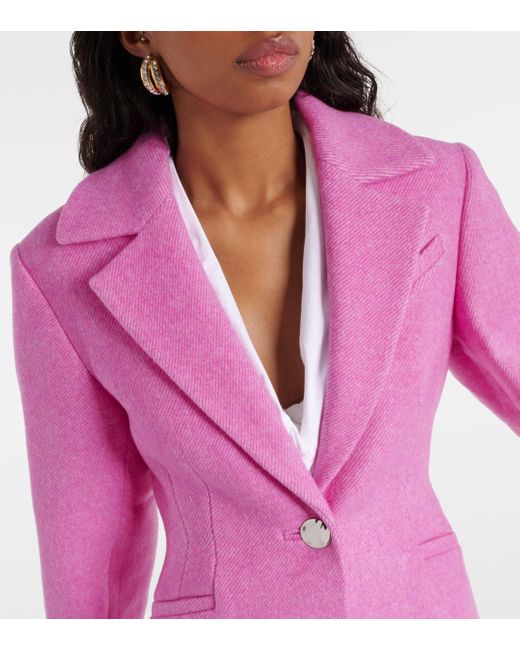 Ganni Pink Wool-Blend Blazer