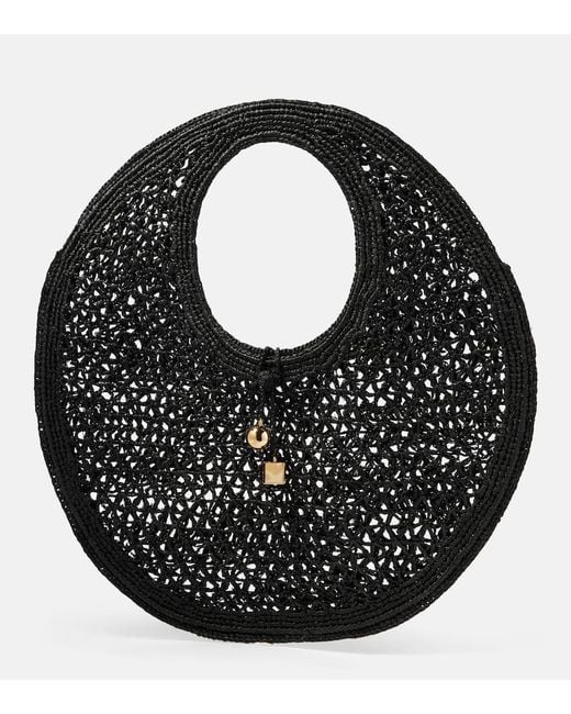 Jacquemus Black Schultertasche Aus Leder "le Rond Spiaggia"