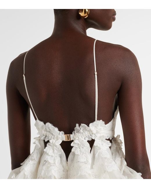 Zimmermann White Minikleid Crush Aus Leinen Und Seide