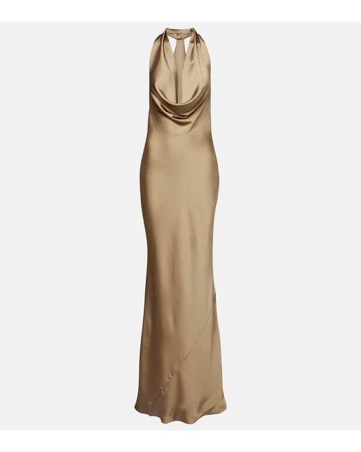 Norma Kamali Natural Robe Bias Aus Satin