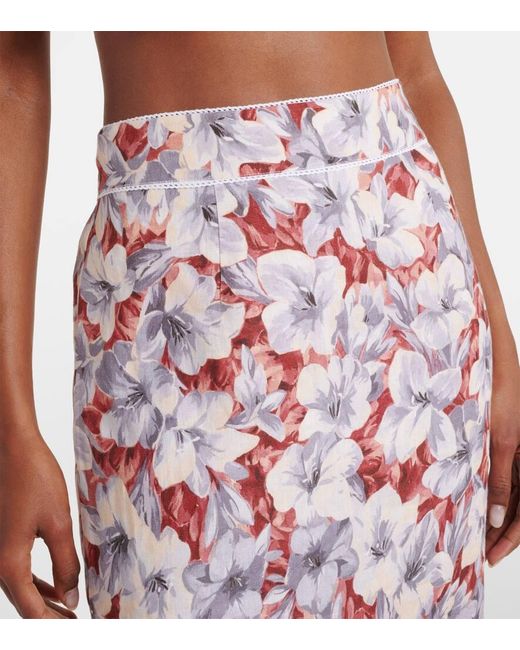 Posse Multicolor Emma Floral Linen Maxi Skirt