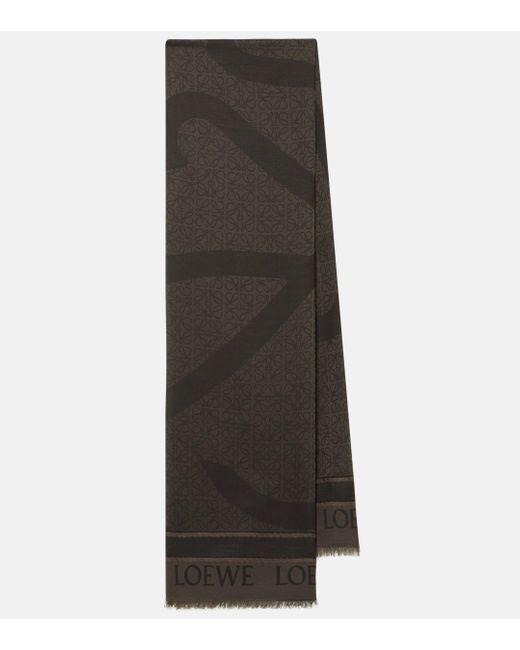 Loewe Black Anagram Cotton Scarf
