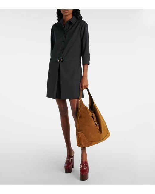 Gucci Brown Tote Bag Jackie 1961 Large Aus Veloursleder
