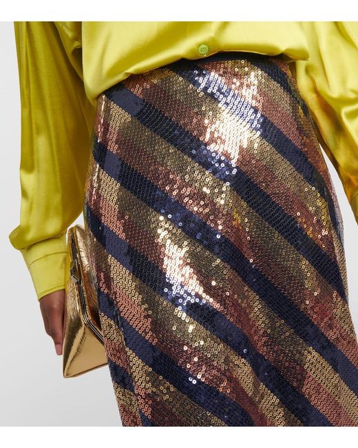 Falda midi Kelly con lentejuelas Rixo de color Multicolor