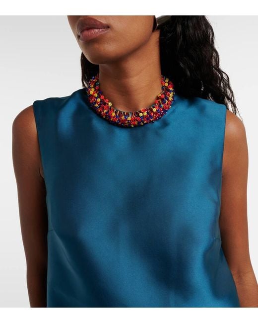 Abito Corto Con Perline di ALÉMAIS in Blue