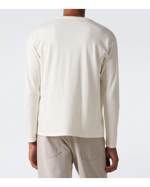 Auralee White Cotton And Cashmere Jersey T-Shirt for men