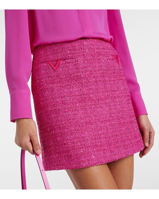 Valentino Pink Minirock aus Tweed