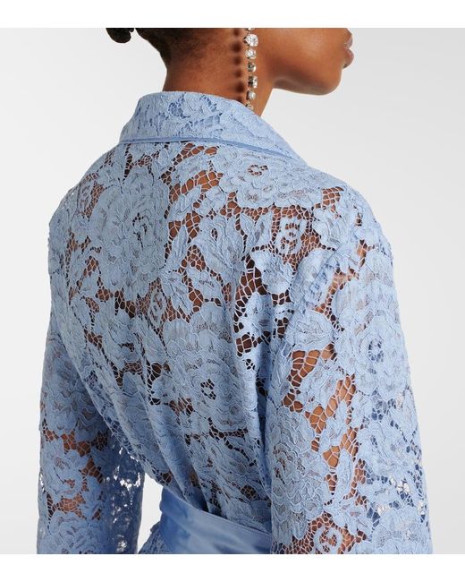 Dolce & Gabbana Blue Cordonetto Lace Pijama Jacket