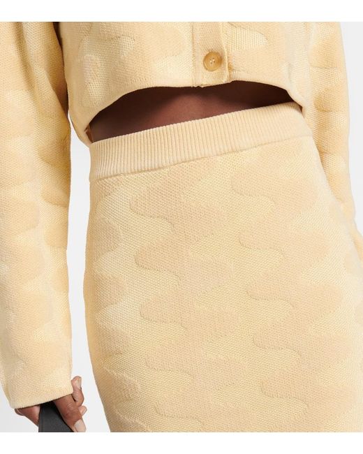 Nanushka Metallic Bria Jacquard Cotton-Blend Midi Skirt