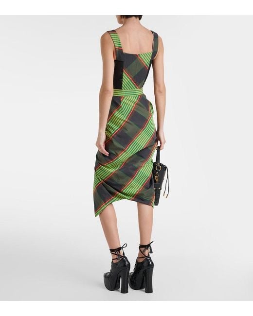 Vivienne Westwood Green Midirock Side Panther Aus Baumwolle Und Leinen