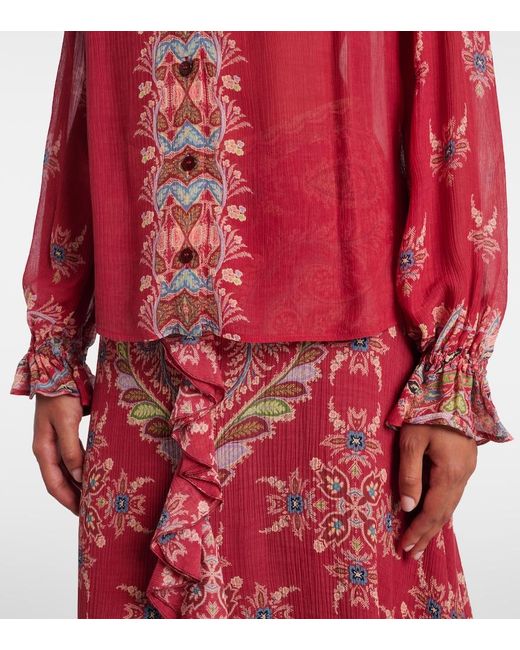 Etro Pink Printed Crepon Blouse