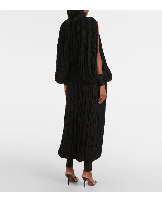 Alaïa Black Fringed Wool Balloon Pants