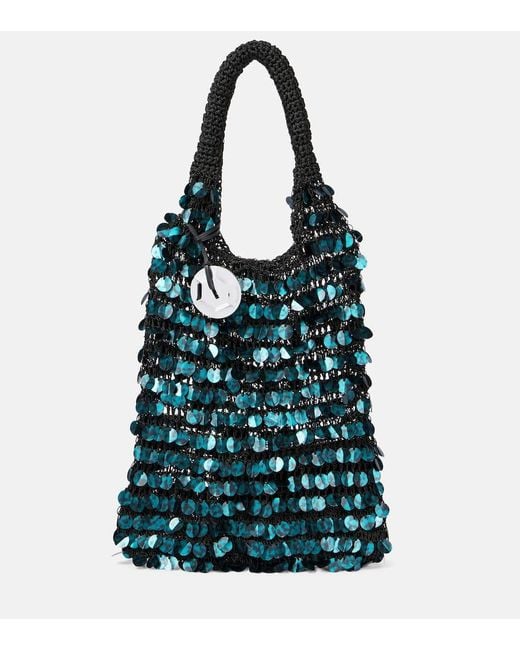 J.W. Anderson Blue Sequined Mesh Tote Bag