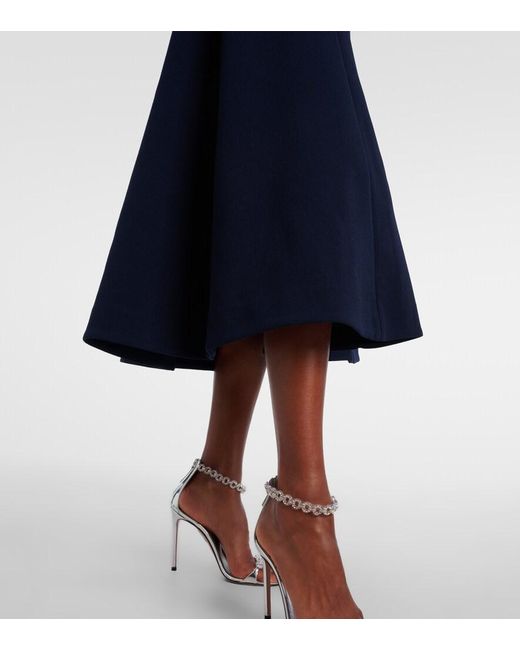 Rebecca Vallance Blue Xena Embellished Crepe Midi Dress